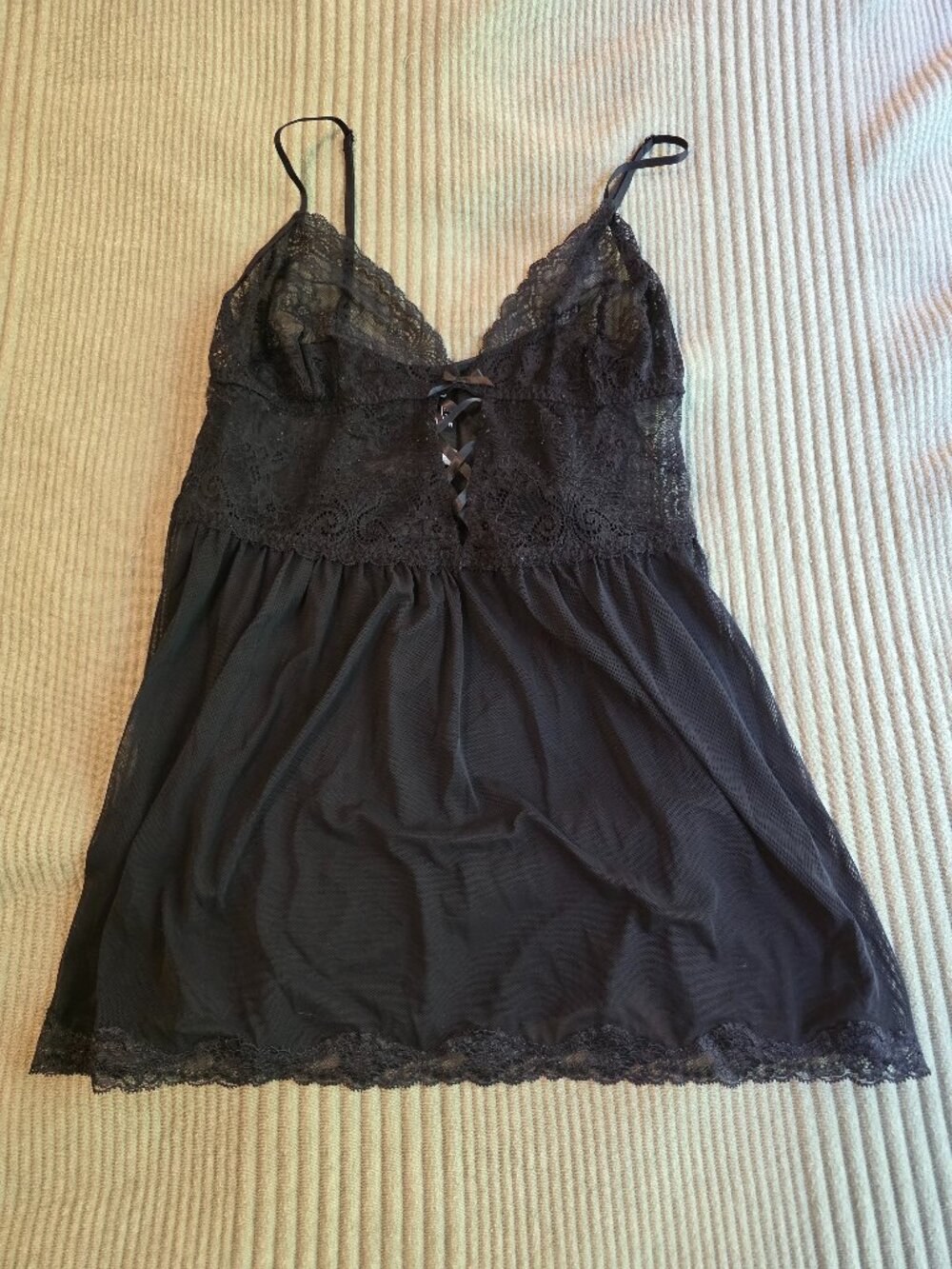 Adore Me black lingerie slip, size L